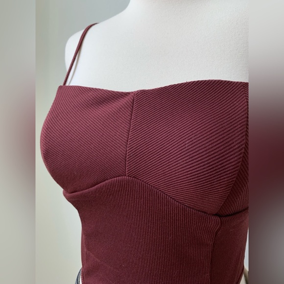 Corset Cami Tank Top - Maroon - Picture 10 of 11